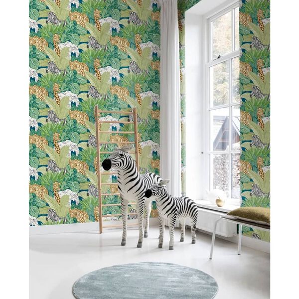 Noordwand Papier peint Good Vibes Jungle Animals Vert et noir
