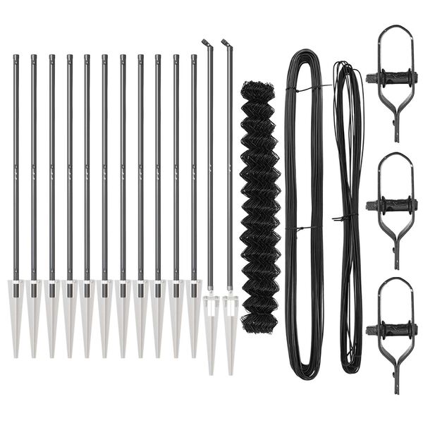 vidaXL Poteau de cl&ocirc;ture. Gris 25 x 1,5 m (maille 60 x 60 mm) Acier