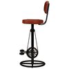 vidaXL Tabourets de bar lot de 2 noir/marron cuir de chèvre véritable