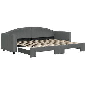 vidaXL Lit de jour avec gigogne sans matelas gris fonc&eacute; 80x200 cm