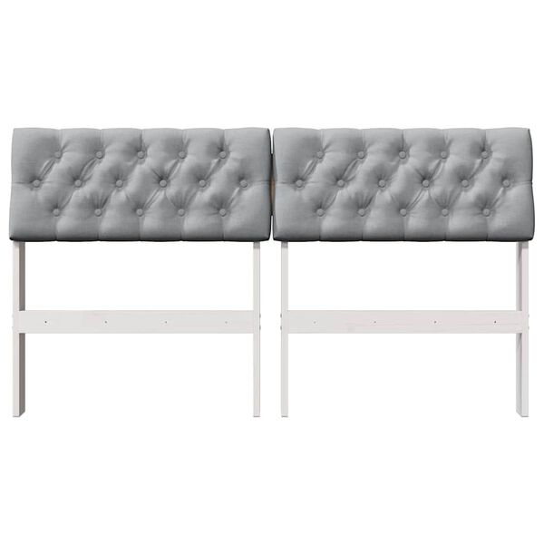 vidaXL Tête de lit capitonnée Gris clair 135 cm Pin massif