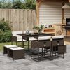 vidaXL Ensemble &agrave; manger de jardin et coussins 9 pcs marron poly rotin