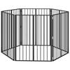 vidaXL Porte pour chien 6 pcs Noir 80 x 100 cm Acier galvanis&eacute;