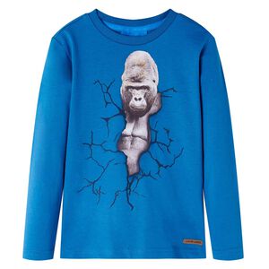 vidaXL T-shirt pour enfant &agrave; manches longues bleu p&eacute;trole 104