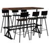 vidaXL Mobilier de bar 7 pcs Bois de r&eacute;cup&eacute;ration massif Multicolore