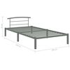 vidaXL Cadre de lit sans matelas gris m&eacute;tal 90x200 cm
