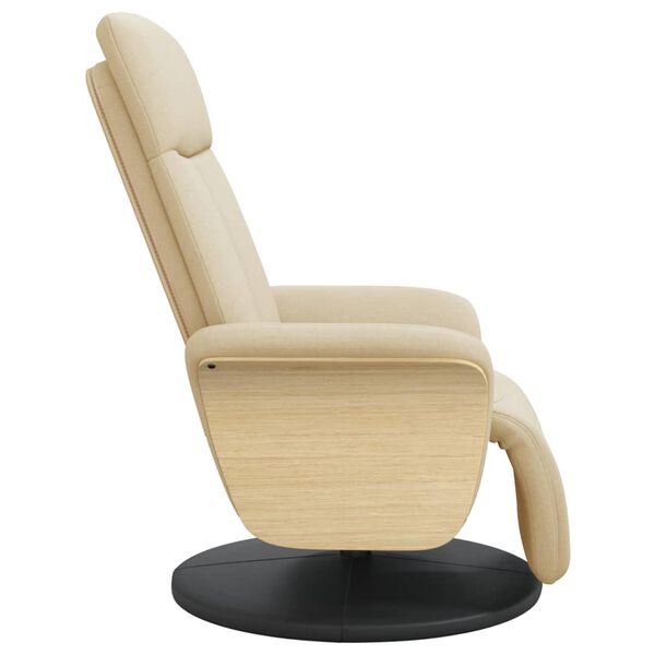vidaXL Fauteuil inclinable avec repose-pied cr&egrave;me tissu