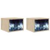 vidaXL Cabinet de chevet mural RAALTE 2 pc Ch&ecirc;ne Sonoma