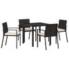 vidaXL Ensemble de salle &agrave; manger pour jardin 5 pcs Noir