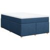 vidaXL Sommier &agrave; lattes de lit avec matelas Bleu 120x200 cm Tissu