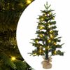 vidaXL Mini arbre de No&euml;l 60 cm 25 LED Blanc chaud PVC et PE Vert