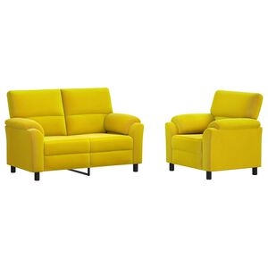 vidaXL Ensemble de Canap&eacute;s 2 pcs Jaune Velours