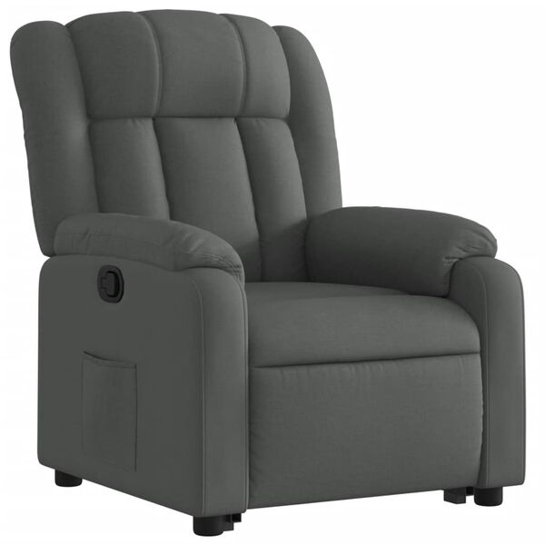 vidaXL Fauteuil inclinable Gris fonc&eacute; Tissu