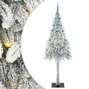 vidaXL Sapin de No&euml;l avec 300 LED Blanc 210 cm PE et Acier