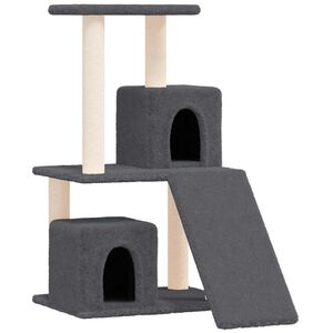 vidaXL Arbre &agrave; chat avec griffoirs en sisal Gris fonc&eacute; 82 cm