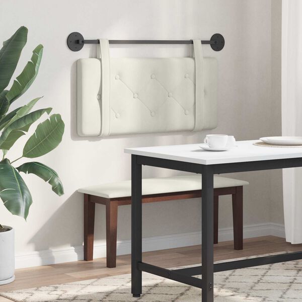 vidaXL T&ecirc;te de lit suspendue Cr&egrave;me 90 x 55 x 5 cm Velours