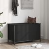 vidaXL Banc de rangement noir 80x42,5x50 cm bois d'ing&eacute;nierie