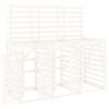 vidaXL Abri pour poubelle triple sur roulettes blanc bois pin