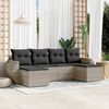 vidaXL Salon de jardin 6 pcs avec coussins gris clair r&eacute;sine tress&eacute;e