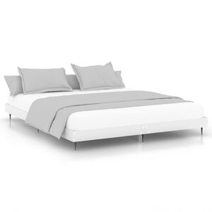 vidaXL Cadre de lit sans matelas blanc 140x200 cm bois d'ing&eacute;nierie