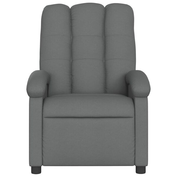 vidaXL Fauteuil inclinable en tissu gris foncé