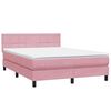 vidaXL Sommier &agrave; lattes de lit avec matelas rose 140x220 cm velours
