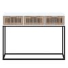 vidaXL Table console blanc 105x30x75 cm bois d'ingénierie et fer