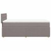 vidaXL Sommier &agrave; lattes de lit avec matelas Taupe 90x200 cm Tissu