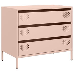 vidaXL Buffet rose 68x39x58,5 cm acier laminé à froid