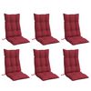 vidaXL Coussins de chaise &agrave; dossier haut lot de 6 rouge bordeaux
