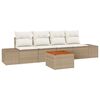 vidaXL Ensemble de canap&eacute; de jardin avec coussin 5 pcs Beige polyrotin