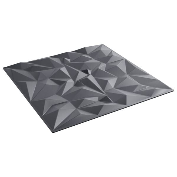 vidaXL Panneaux muraux 12 pcs Gris Am&eacute;thyste 50 x 50 cm Mousse XPS
