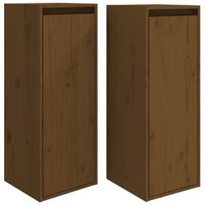 vidaXL Armoires murales 2pcs Marron miel 30x30x80cm Bois de pin massif