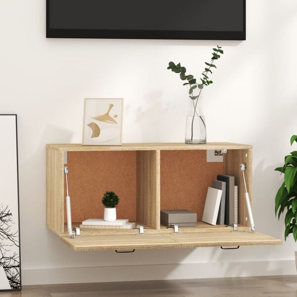 vidaXL Armoire murale ch&ecirc;ne sonoma 80x36,5x35 cm bois d'ing&eacute;nierie