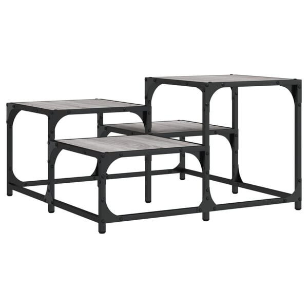 vidaXL Table basse sonoma gris 68x68x40 cm bois d'ingénierie