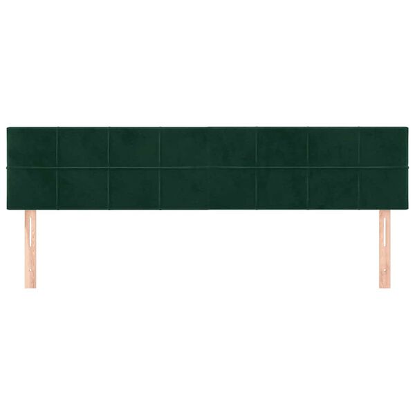 vidaXL T&ecirc;tes de lit 2 pcs Vert fonc&eacute; 90x5x78/88 cm Velours