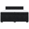 vidaXL Sommier &agrave; lattes de lit et matelas Noir 200x200 cm Velours