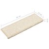 vidaXL Tapis d'escalier 15 pi&egrave;ces 65 x 21 x 4 cm Blanc Bord rectangulaire