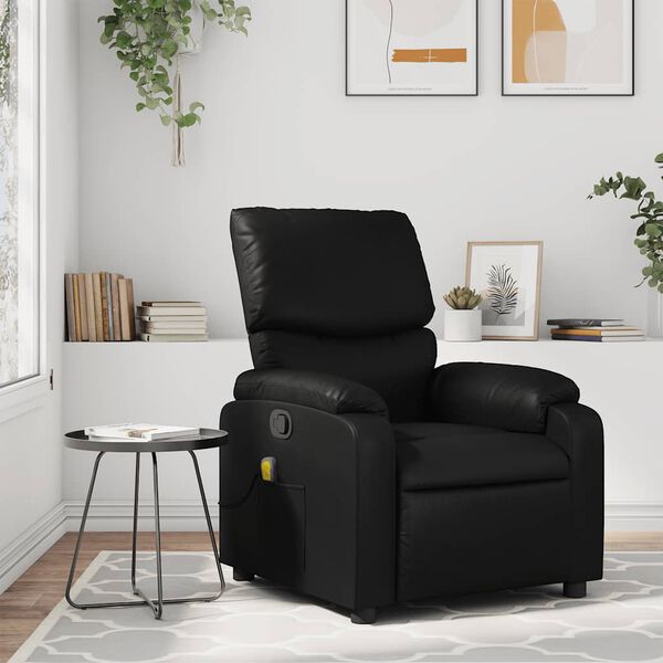 vidaXL Fauteuil de massage inclinable noir similicuir