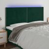 vidaXL T&ecirc;te de lit &agrave; LED Vert fonc&eacute; 180x5x118/128 cm Velours