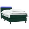 vidaXL Sommier &agrave; lattes de lit et matelas et LED vert fonc&eacute; 80x220 cm velours