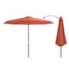 vidaXL Parasol d'ext&eacute;rieur avec m&acirc;t en bois 350 cm Terre cuite