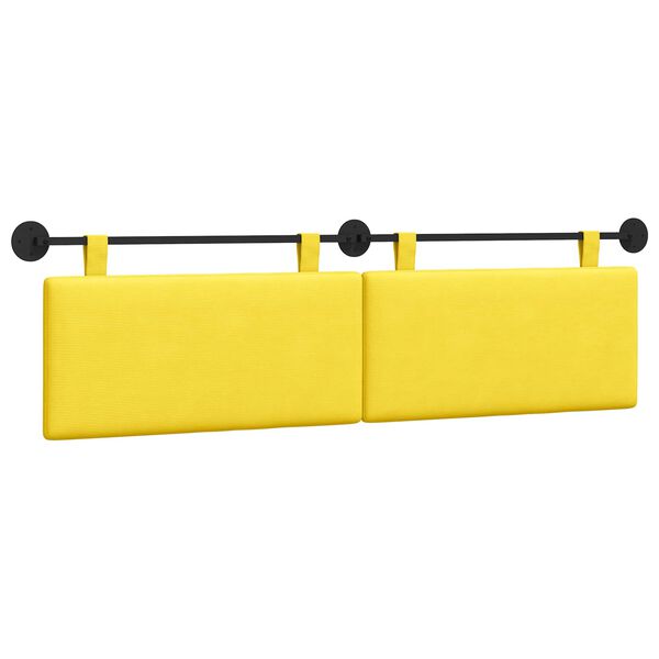 vidaXL T&ecirc;te de lit suspendue Montage mural Jaune clair 170 x 55 x 5 cm