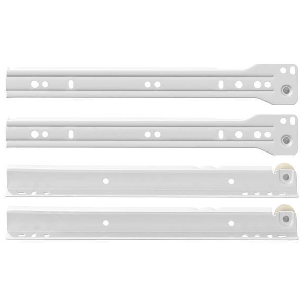 vidaXL Glissi&egrave;re de tiroir 2 pcs Blanc 250 mm Acier