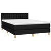 vidaXL Sommier &agrave; lattes de lit avec matelas LED Noir 140x190 cm Tissu
