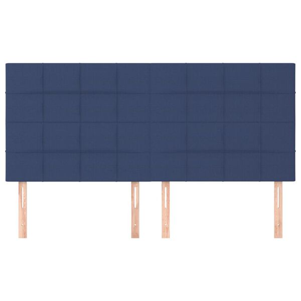 vidaXL T&ecirc;te de lit Bleu 180x5x118/128 cm Tissu