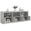 vidaXL Buffet avec lumi&egrave;res LED gris b&eacute;ton 181,5x37x67 cm