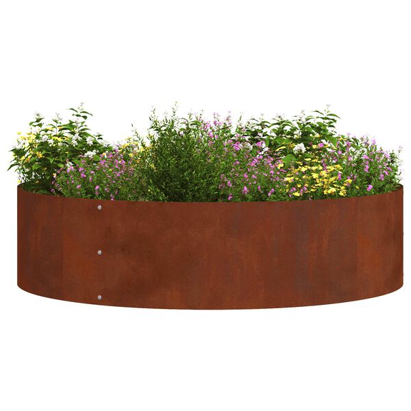 vidaXL Anneau de jardini&egrave;re Marron 80 x 80 x 20 cm Acier patin&eacute;