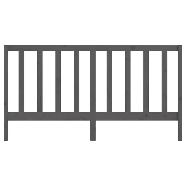 vidaXL T&ecirc;te de lit Gris 206x4x100 cm Bois massif de pin
