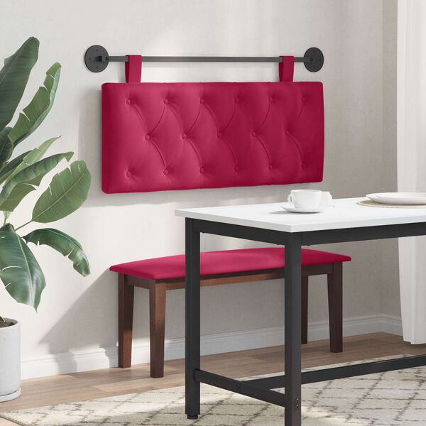 vidaXL T&ecirc;te de lit suspendue Bordeaux 110 x 55 x 7 cm Velours